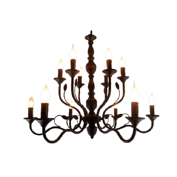candelabro aco preto 12 bracos