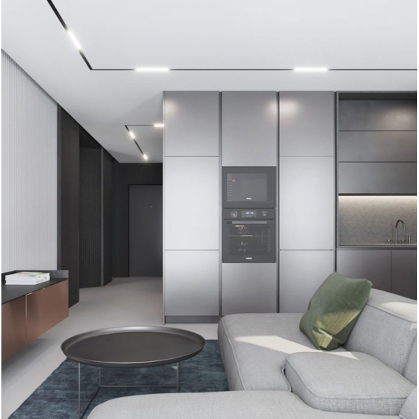 modulo led difusor trilho preto ambiente