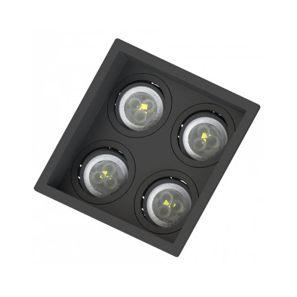 embutido quadruplo de mr11 4xmr11 preto