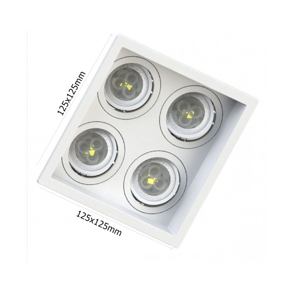 embutido quadruplo de mr11 4xmr11 branco medidas