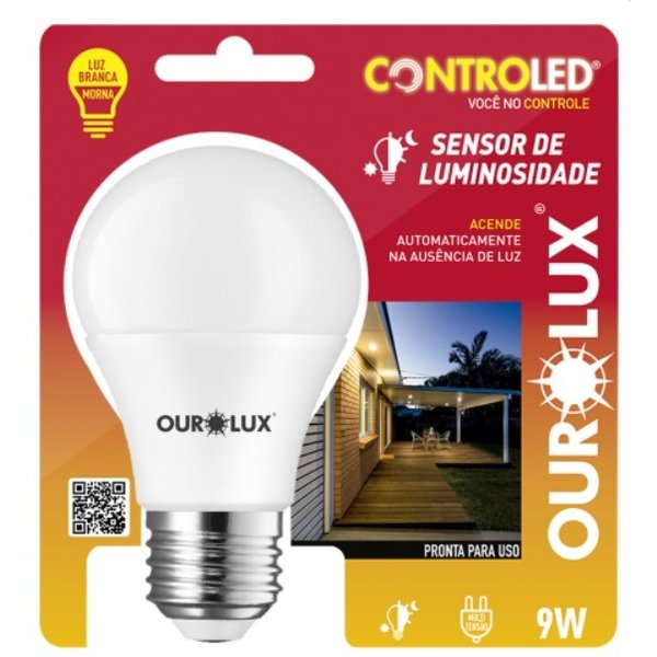 lampada sensor de luminosidade fotocelula ourolux