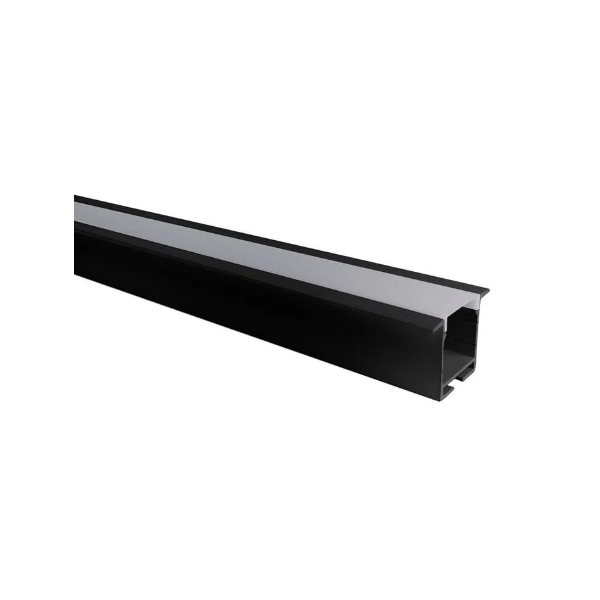 perfil led de embutir 36 x 26 preto