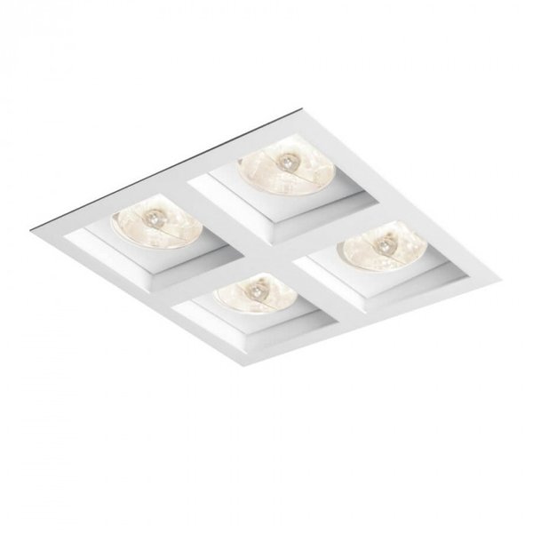 spot de embutir recuado flat quadrado quadruplo par20 21x21cm metal newline in65043 001