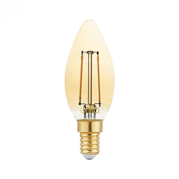 lampada led vela lisa filamento e14 vintage ambar 25w 220v brilia 438602 1