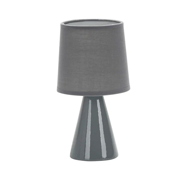 abajur de ceramica pottery e27 25cm cinza