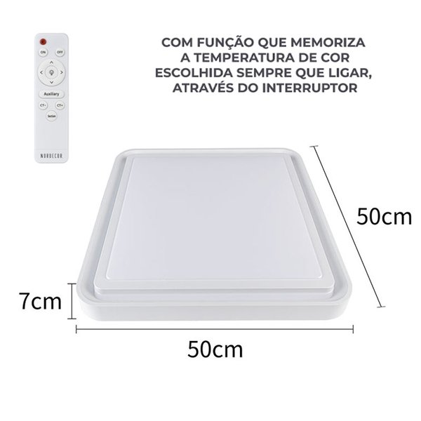 plafon zony quadrado branco