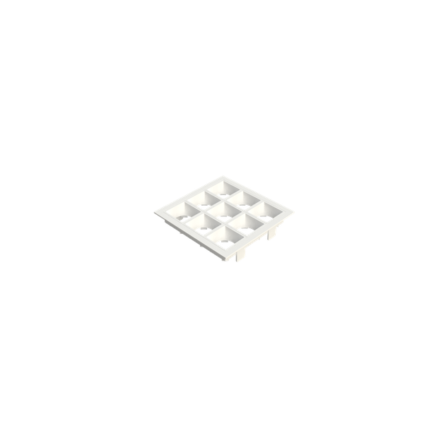 1061528 embutido linea 3x3 focos brancob
