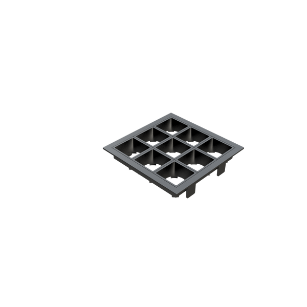 1061529 embutido linea 3x3 focos pretob