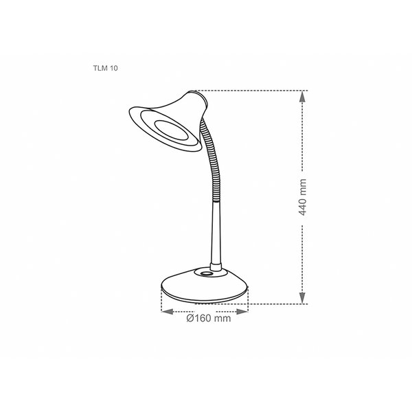 luminaria de mesa taschibra tlm10 medidas