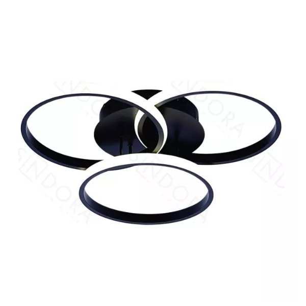 plafon de sobrepor led 3 tons 3375lm 45w 25x25x25cm metal e silicone preto bivolt sindor